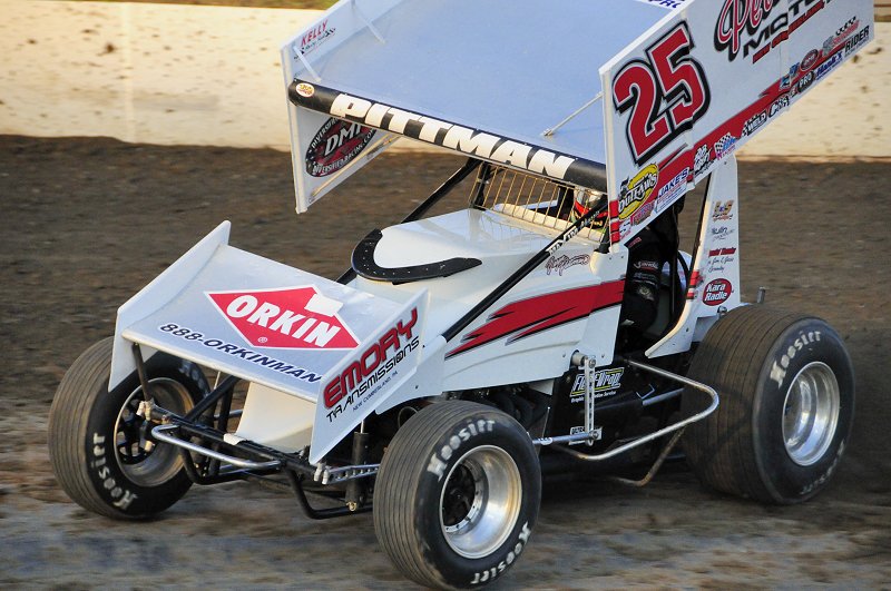 Daryn Pittman won the 410 sprint feature after leading much of the race.