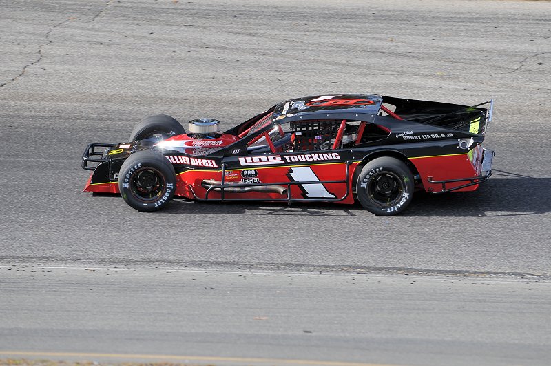 Ray Evernham made his final Modified start, finishing fifth in the first feature.