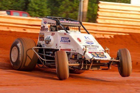 <strong>Robert Ballou earned his first win of the USAC AMSOIL National Sprint Car season Sunday night at BAPS Motor Speedway. (Rich Forman Photo)</strong>