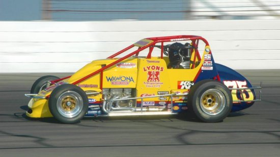 <strong>Kody Swanson during his first career USAC National Sprint Car win in 2011 at Lucas Oil Raceway. (David Sink Photo)</strong>